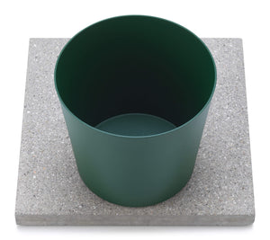 Base con Vaschetta per Fontane con Ghiera Piccola 40x40x5 cm in Cemento Belfer 42/BSE/4 Verde