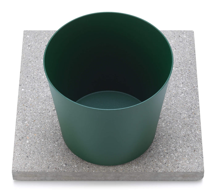 Base con Vaschetta per Fontane con Ghiera Piccola 40x40x5 cm in Cemento Belfer 42/BSE/4 Verde