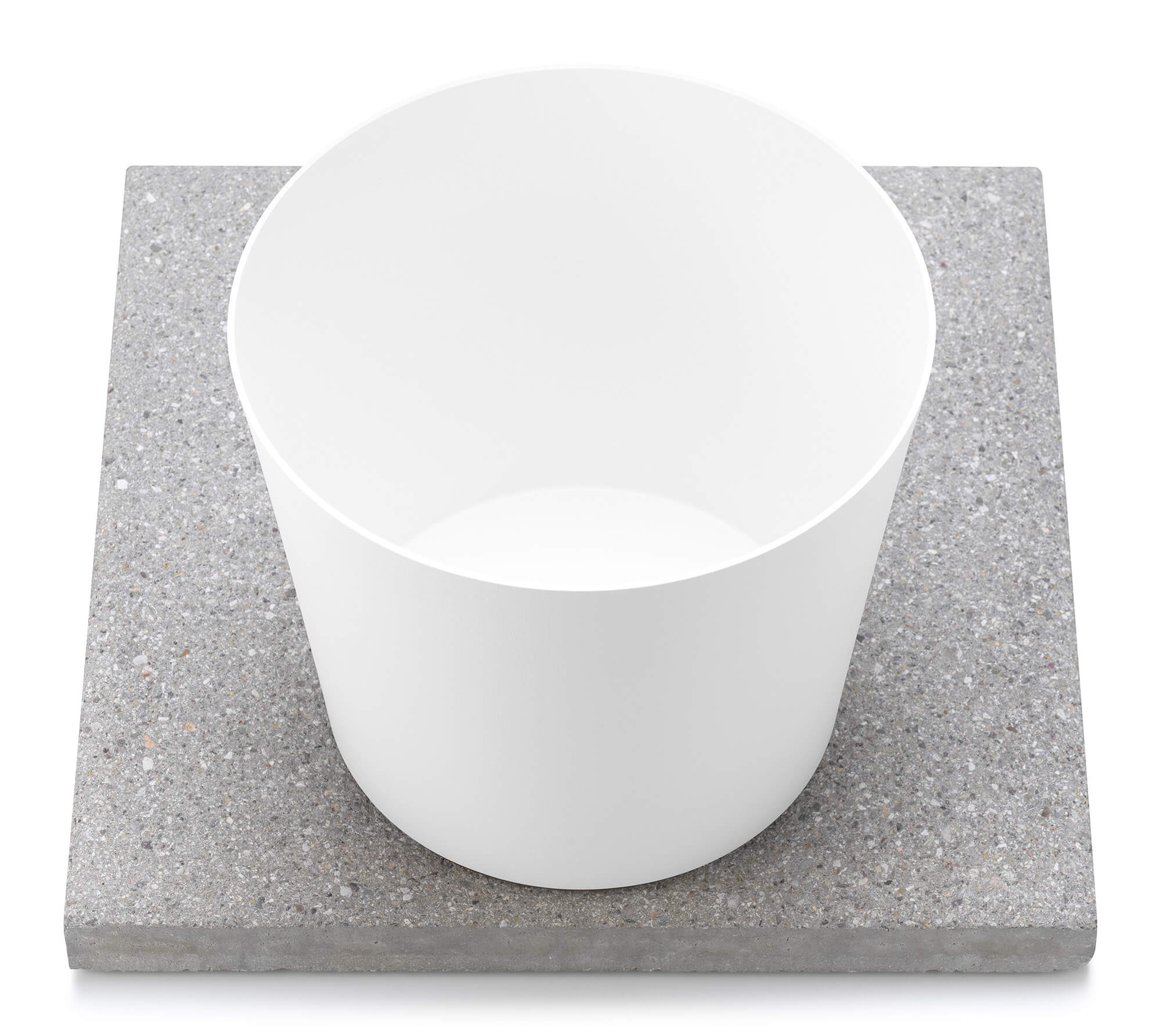 Base con Vaschetta per Fontane con Ghiera Piccola 40x40x5 cm in Cemento Belfer 42/BSE/4 Bianco