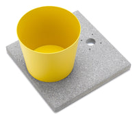 Base con Vaschetta per Fontane con Ghiera Piccola 40x40x5 cm in Cemento Belfer 42/BSE/4 Giallo