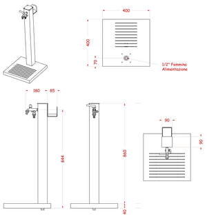 Fontana da Giardino con Rubinetto Base e Portagomma Belfer 42/QRRB Antracite