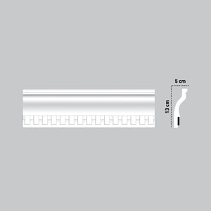 €1,80ml *** STOCK ***. Pacco da 110ml di cornice decorativa in polistirolo compatto XPS 130X50x2000 LDK05