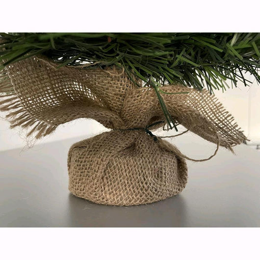 Albero di Natale Pinetto Alberello 30 cm 32 Rami in PVC con base in Juta F4997