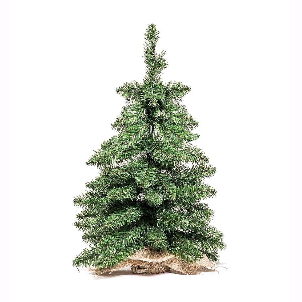 Albero di Natale Pinetto Alberello 30 cm 32 Rami in PVC con base in Juta F4997