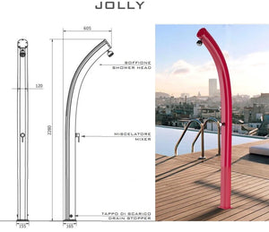 Doccia Solare In Resina Jolly 24 Litri In Alluminio Colore Rossa Cv-B500/3027