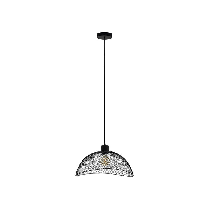 Lampadario Industrial Pompeya Piccolo 1 Luce Acciaio Nero