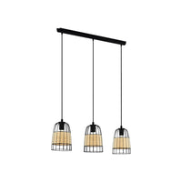 Lampadario Industrial Anwick 3 Luci Metallo Nero