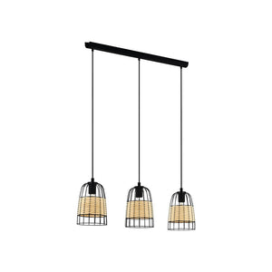 Lampadario Industrial Anwick 3 Luci Metallo Nero