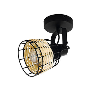 Applique Industrial Anwick 1 Luce Metallo Nero