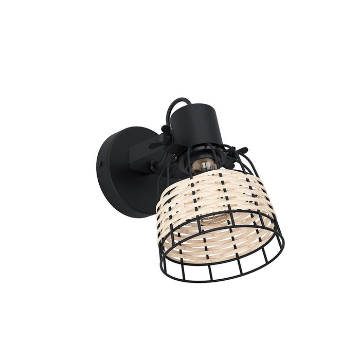 Applique Industrial Anwick 1 Luce Metallo Nero