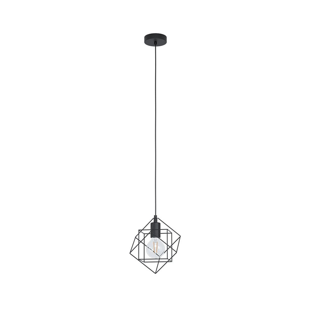 Lampadario Industrial Straiton 1 Luce Acciaio Nero