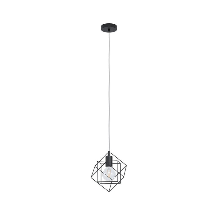 Lampadario Industrial Straiton 1 Luce Acciaio Nero