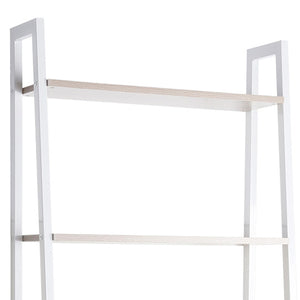 Lilas - libreria in legno e metallo 5 ripiani bianco