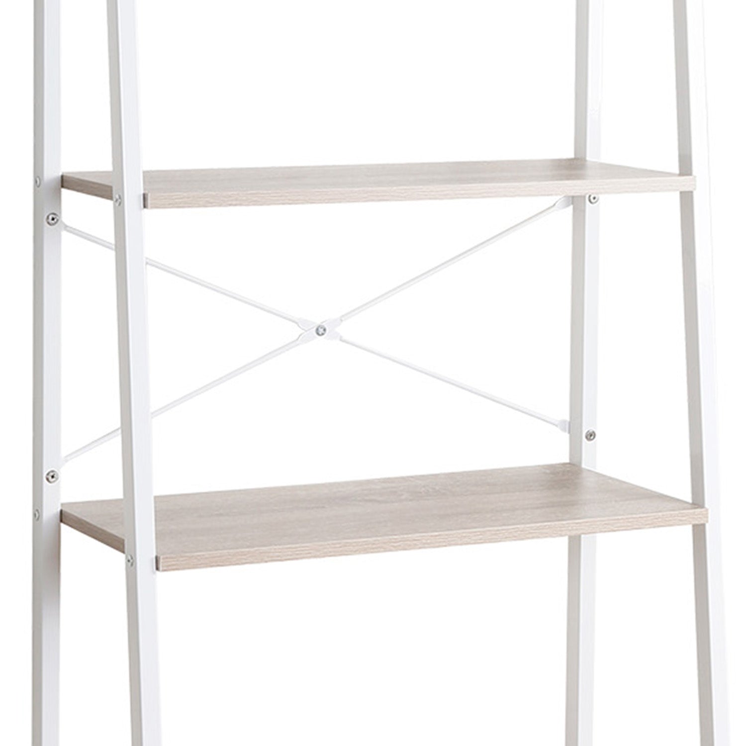 Lilas - libreria in legno e metallo 5 ripiani bianco