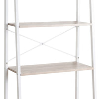 Lilas - libreria in legno e metallo 5 ripiani bianco