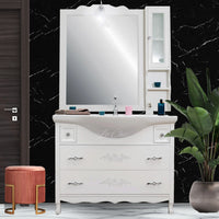 Arredo bagno 105cm bianco shabby con specchio