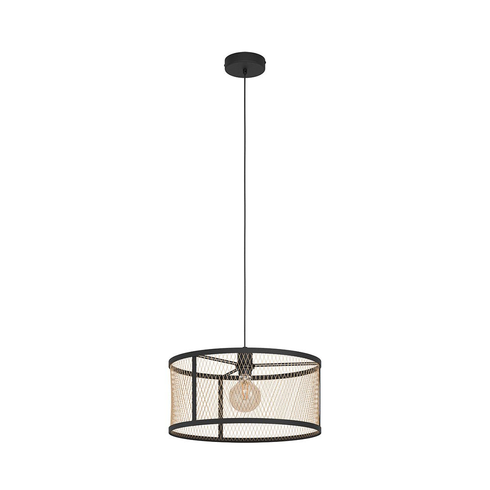 Lampadario Industrial Dellow 1 Luce Acciaio Nero