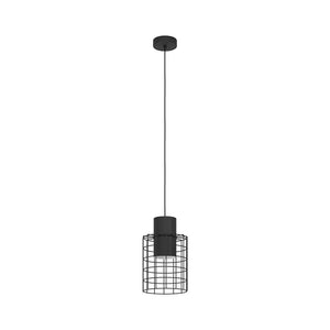 Lampadario Industrial Milligan Piccolo 1 Luce Acciaio Nero E Bianco