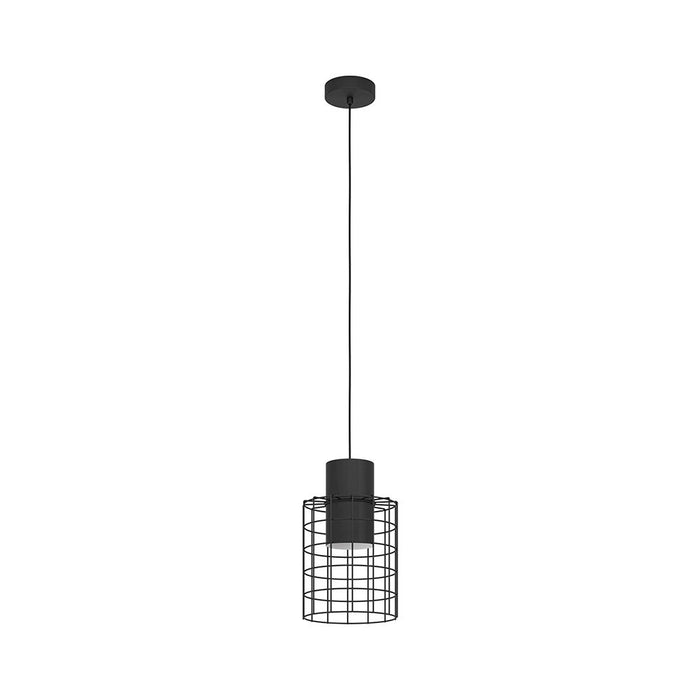 Lampadario Industrial Milligan Piccolo 1 Luce Acciaio Nero E Bianco