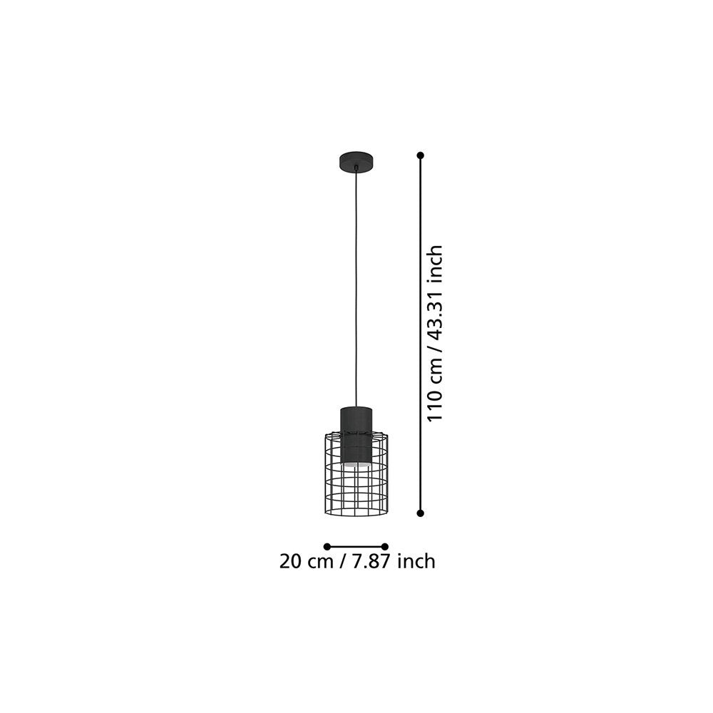 Lampadario Industrial Milligan Piccolo 1 Luce Acciaio Nero E Bianco