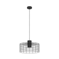 Lampadario Industrial Milligan Grande 1 Luce Acciaio Nero E Bianco