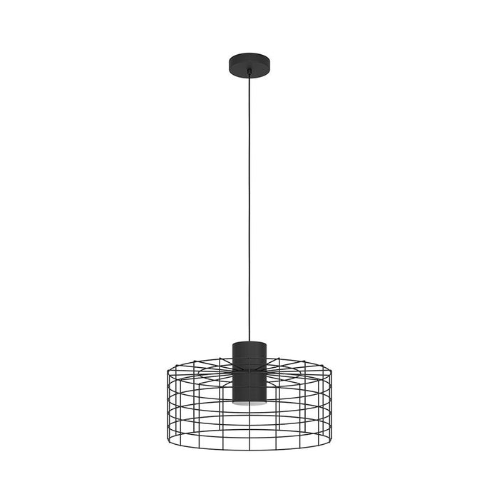 Lampadario Industrial Milligan Grande 1 Luce Acciaio Nero E Bianco