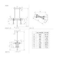 Lampadario Industrial Townshend 5 Luci Metallo Nero E Marrone