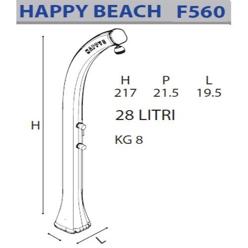 Doccia Solare In Polietilene Happy Beach 28 Litri Con Pulsante Temporizzato E Miscelatore Colore Antracite Cv-F560/7016