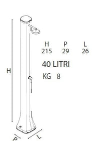 Doccia Solare Big Happy Five 40 Litri In Polietilene Colore Verde Chiaro Cv-F600/6018