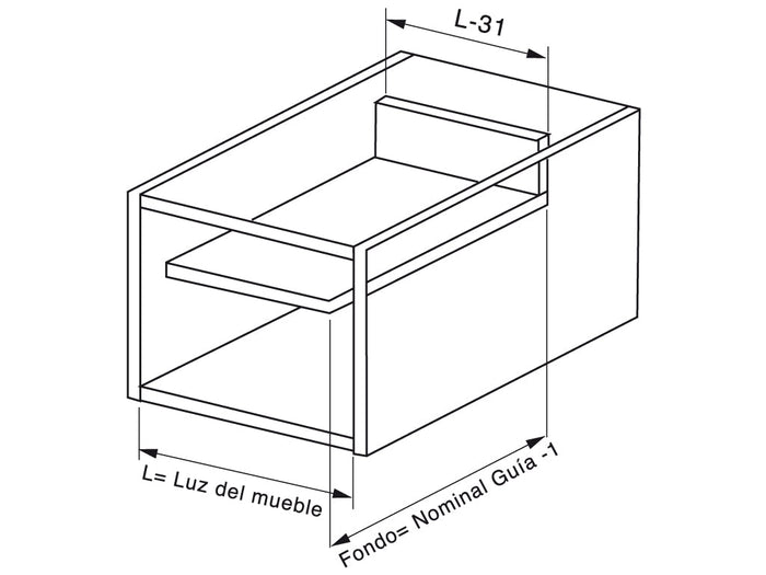 Cassetto per Cucina e Bagno Ultrabox H118 Verniciato Alluminio Acciaio Emuca