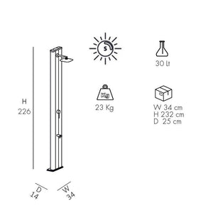 Doccia Solare In Alluminio Dada S 40 Litri Con Miscelatore E Lavapiedi Colore Blu Cv-D420/5012