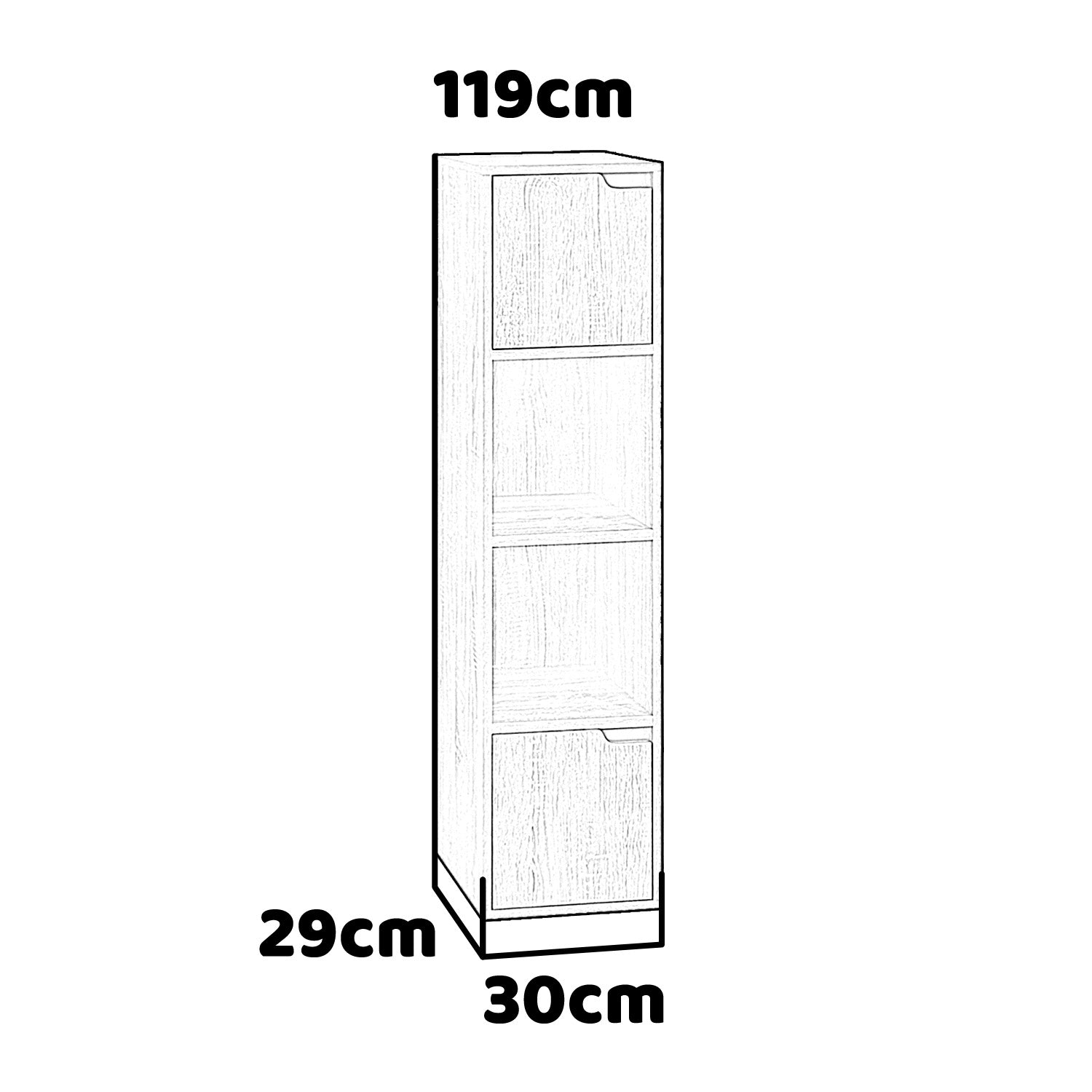 Miracle - libreria modulare in legno con 2 vani e 2 ante