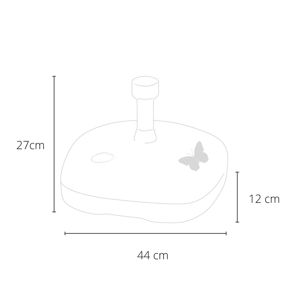 Base per ombrellone 44x44x12h cm in plastica, supporto ombrellone giardino, Papillon Tomaino