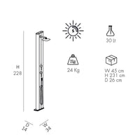 Doccia Solare In Alluminio Dada S 40 Litri Con Doccetta Estribile E Miscelatore Colore Blu Cv-D440/5012