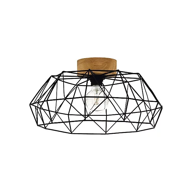 Plafoniera Industrial Padstow 1 Luce Metallo Nero