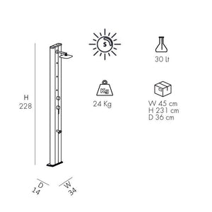 Doccia Solare Dada S In Alluminio Con Nebulizzatore E Miscelatore Colore Fuxia Cv-D450/4003