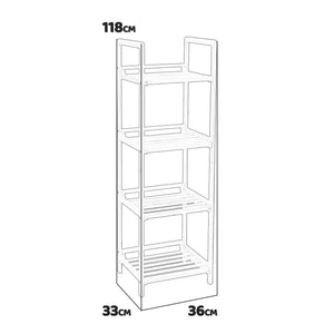 Aton - scaffale in legno a 4 ripiani