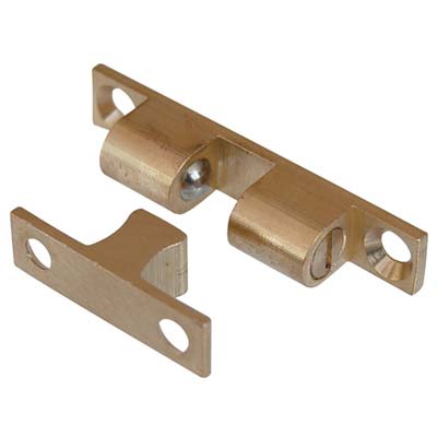 Cricchetto a due sfere sportelli ottone lucido  mm  9x49 (50 pezzi) 