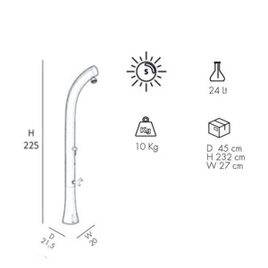 Doccia Solare In Alluminio Jolly Plus 24 Litri Top Line Con Miscelatore E Lavapiedi Colore Oro Satinato Cv-B520-Tl/1200