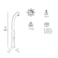 Doccia Solare In Alluminio Jolly Plus 24 Litri Top Line Con Miscelatore E  Doccetta Mobile Colore Smeraldo Cv-B540-Tl/6700