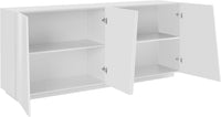 Credenza 4 Ante Battenti 200x43x86 cm Vega Bianco Lucido