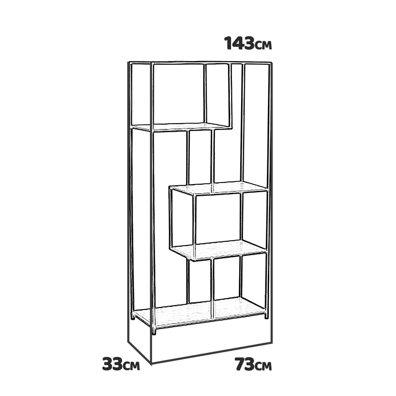 Phoenix - libreria modulare in legno bianco 70x24x170 cm