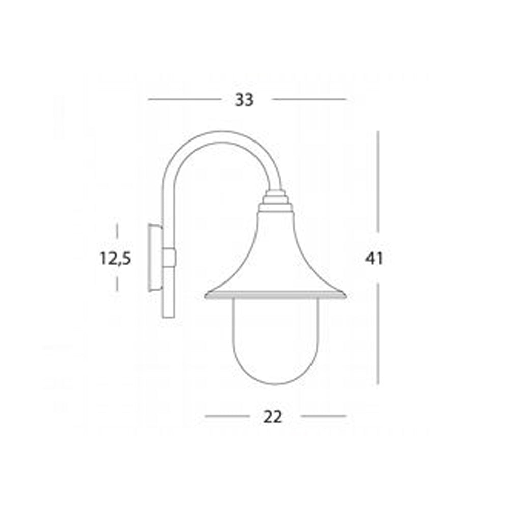 Applique Da Esterno Contemporanea Zoe Termoplastica E Nero 1 Luce E27