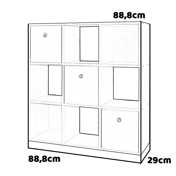 Melphy - mobiletto multiuso con vani a giorno e cassetti - 6 vani + 2 cassetti