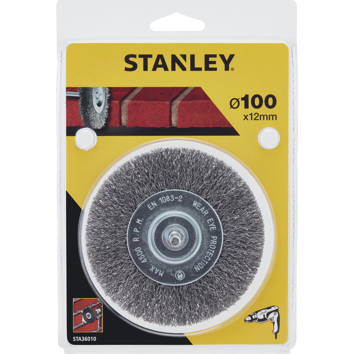 PIRANHA/STANLEY STA36010 (X36010)  SPAZZOLA ACCIAIO CIRCOL. D.100 STANLEY PZ 1,0