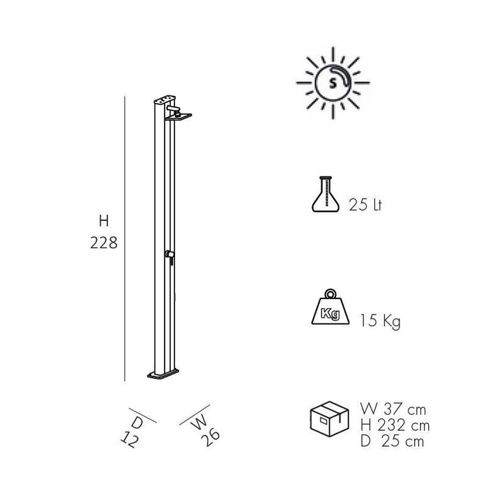 Doccia Solare In Alluminio Spring S 30 Litri Con Miscelatore Colore Rossa Cv-A200/3027