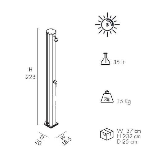 Doccia Solare In Alluminio Big Jolly 25 Litri Con Miscelatore Colore Bianca Cv-A300/9001