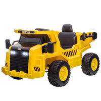 Camion Giocattolo Licenza Caterpillar 110x70,5x61,5 cm con Telecomando Fari Secchio e Pala Giallo