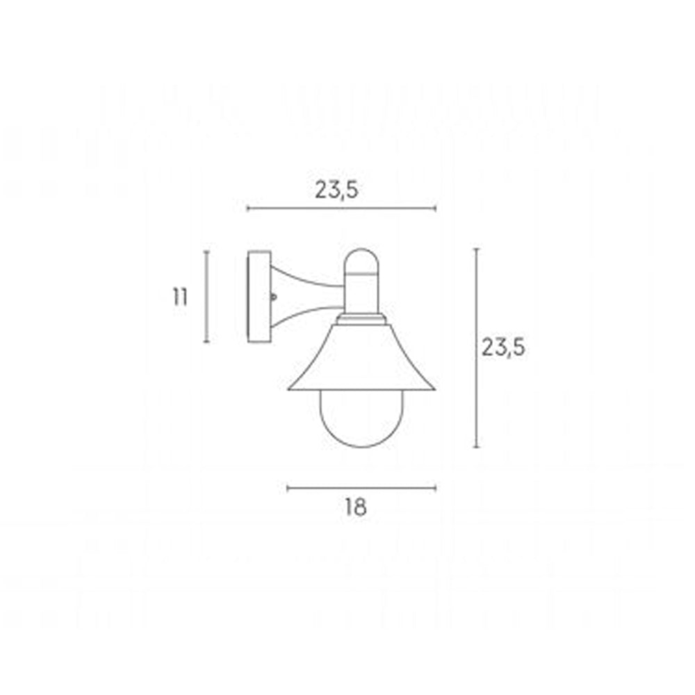 Applique Da Esterno Contemp. Soda Alluminio E Materie Plastiche Nero 1 Luce E27