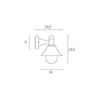 Applique Da Esterno Contemp. Soda Alluminio E Materie Plastiche Nero 1 Luce E27